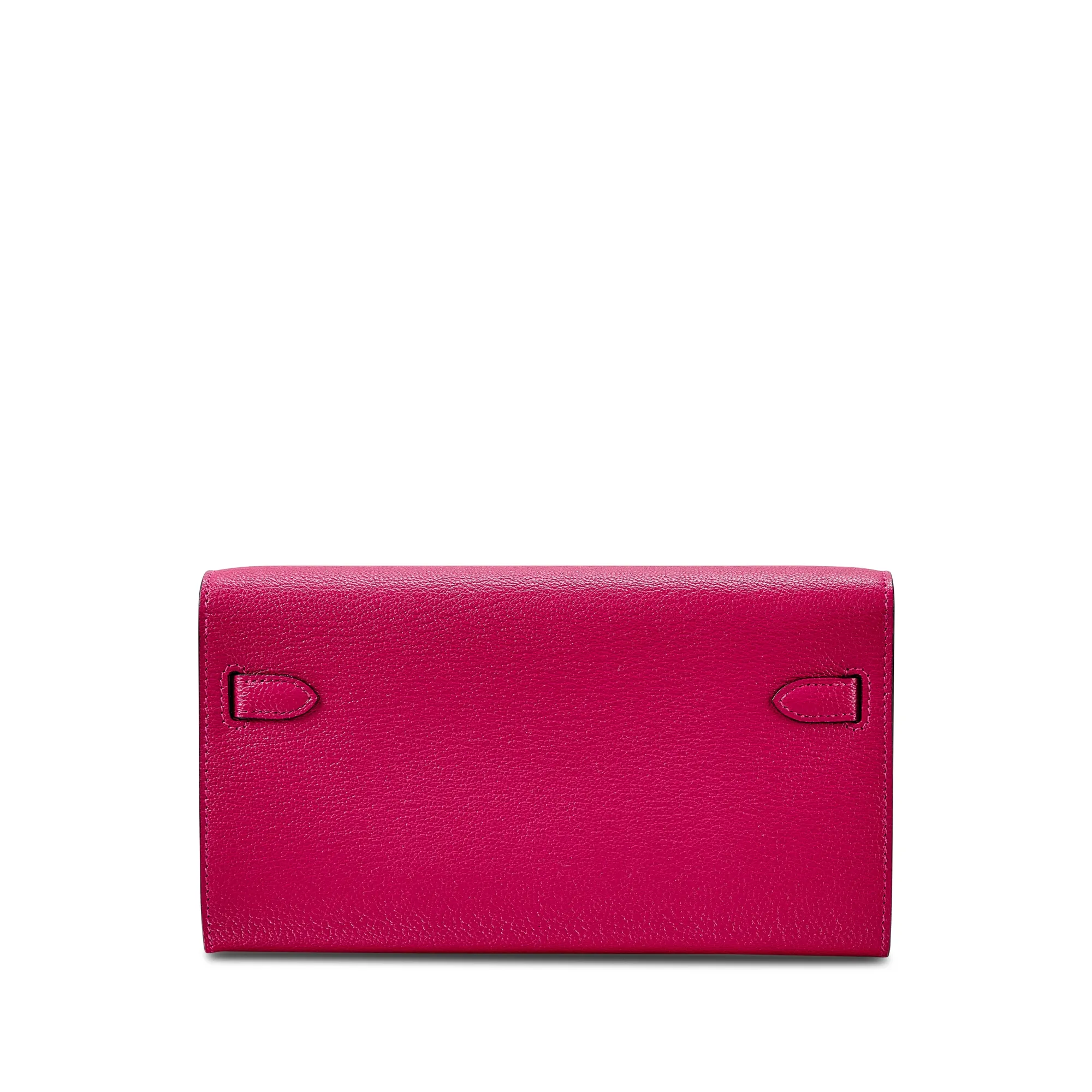 Hermès Framboise Chèvre Mysore Kelly-To-Go Wallet Palladium Hardware, 2022