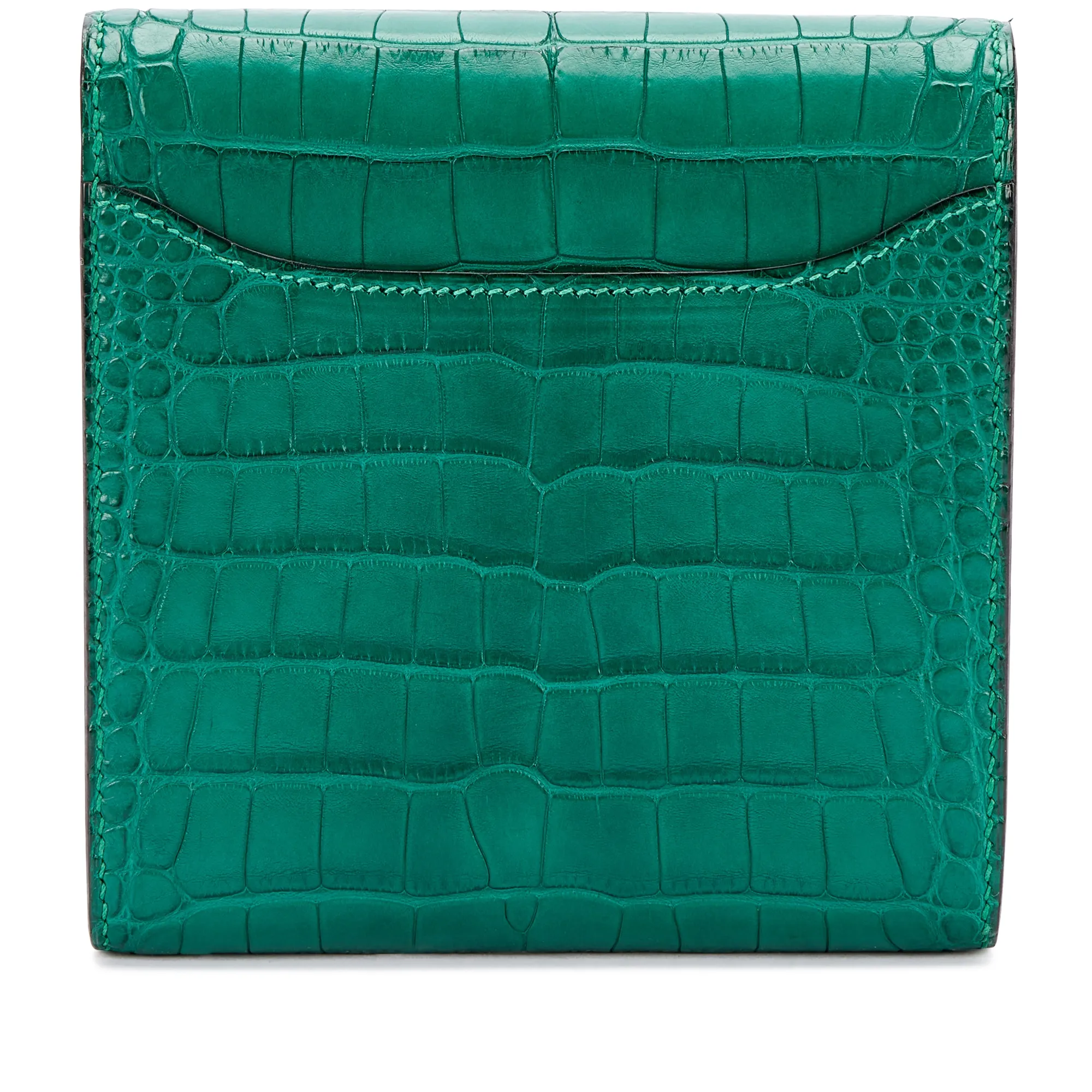 Hermès Malachite Matte Alligator Constance Short Wallet Palladium Hardware, 2013