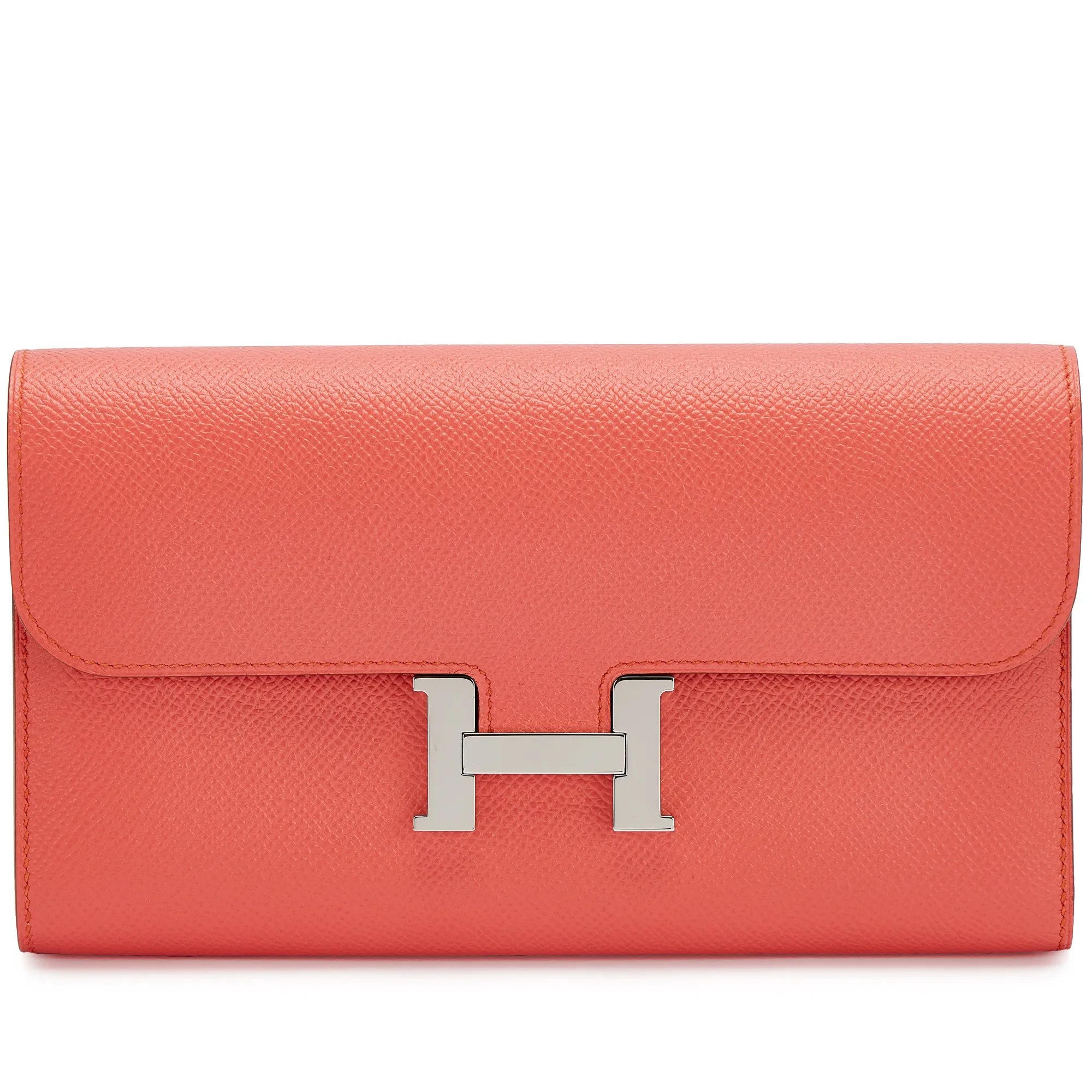 Hermès Rose Jaipur Epsom Constance Long Wallet Palladium Hardware, 2014