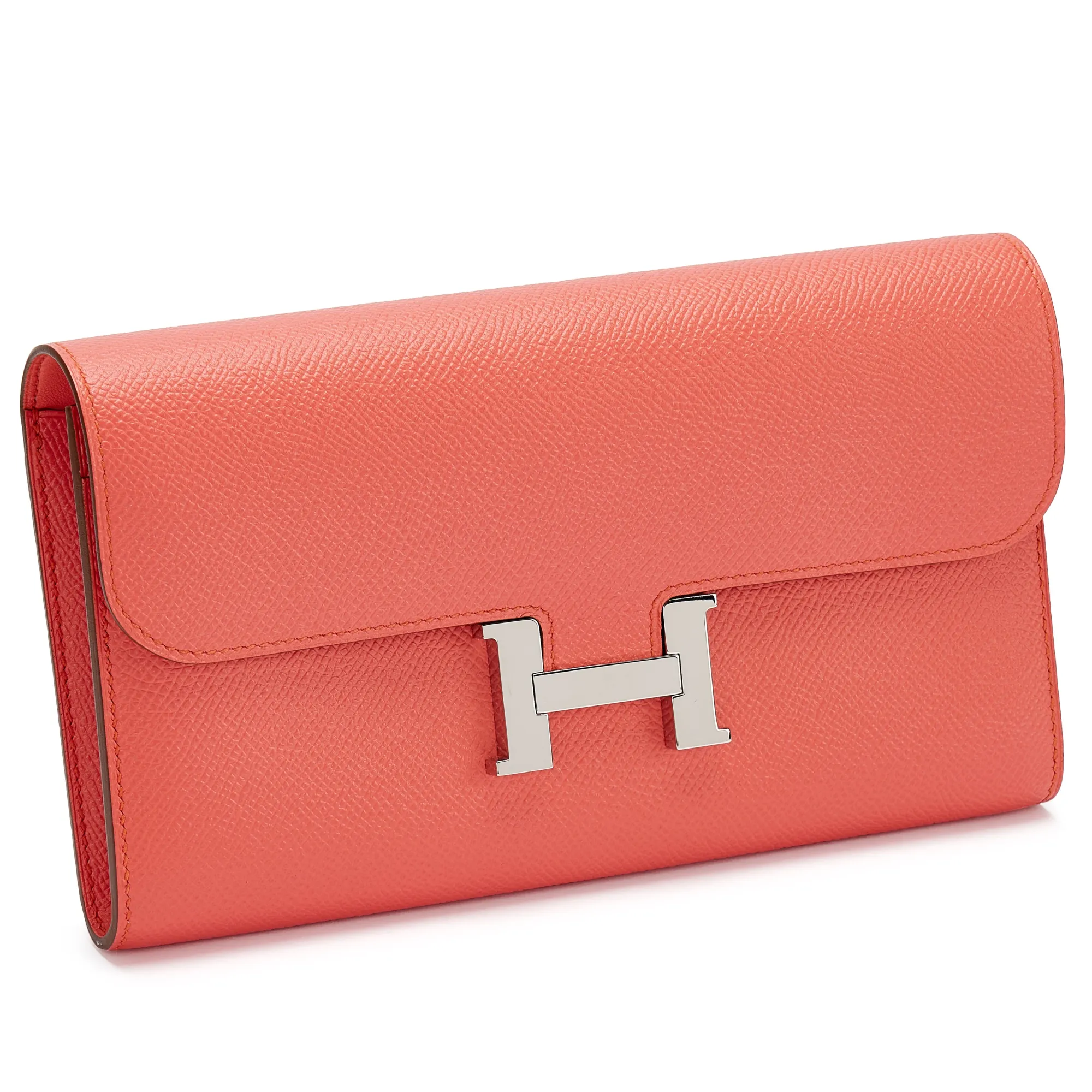 Hermès Rose Jaipur Epsom Constance Long Wallet Palladium Hardware, 2014