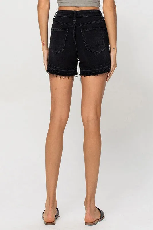 HIGH RISE CRISS CROSS STRETCH SHORTS