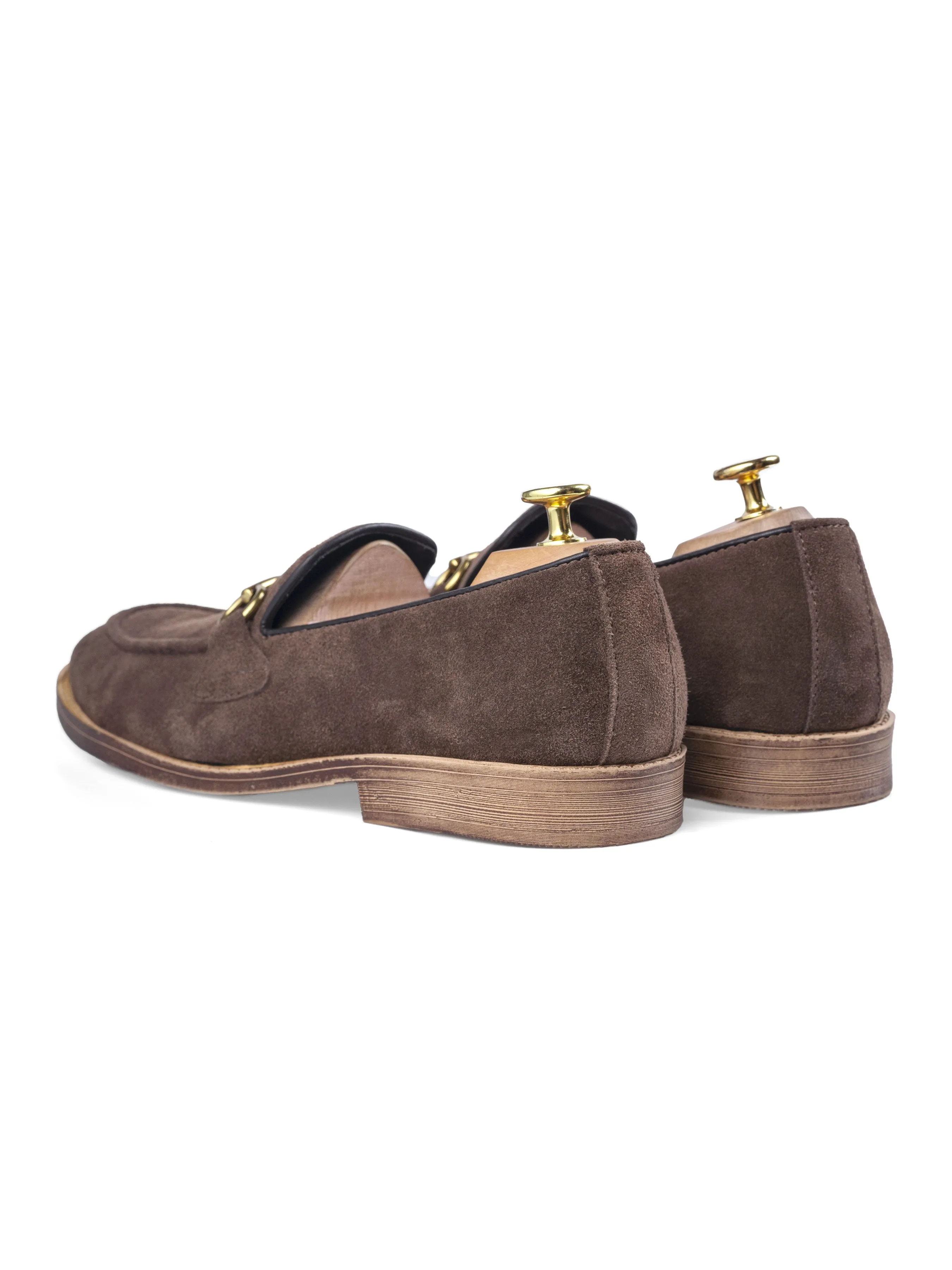 Horsebit Buckle Loafer - Coffee Suede Leather (Flexi-Sole)