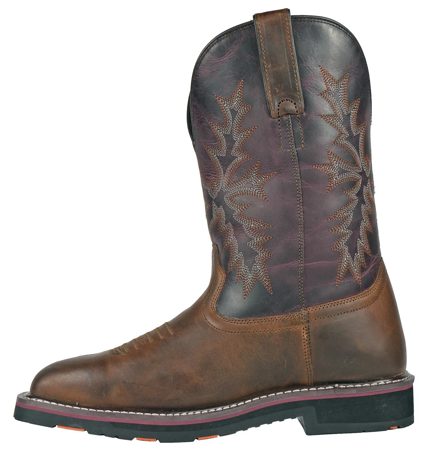 Hoss Boots Mens Hunch Burgundy Leather Full-Grain Work Boots