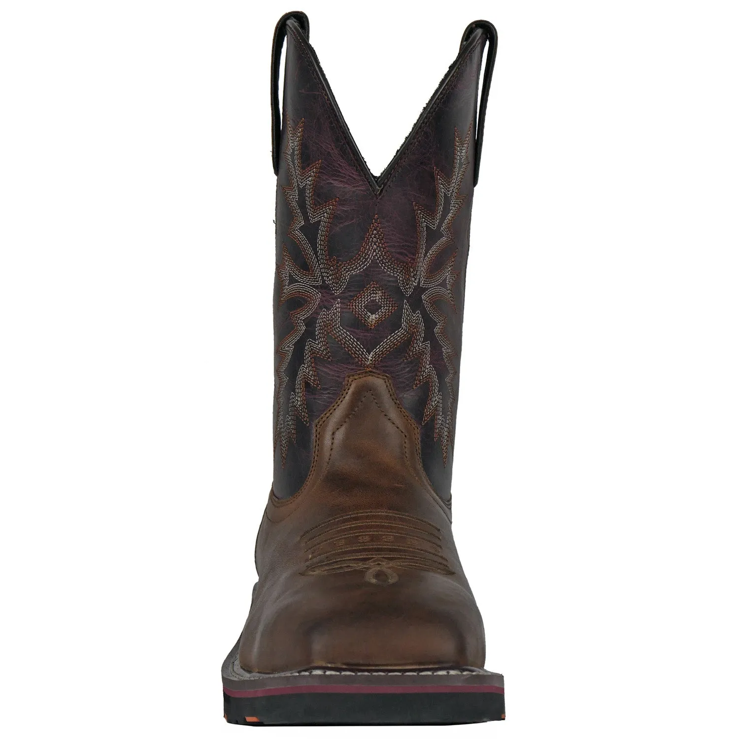 Hoss Boots Mens Hunch Burgundy Leather Full-Grain Work Boots