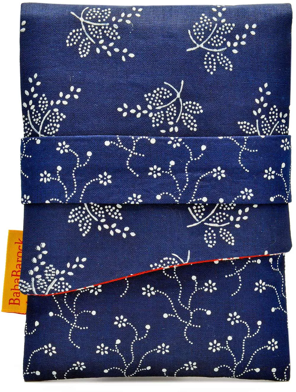 Indigo Folk - version D.  Foldover pouch in Czech indigo cotton.