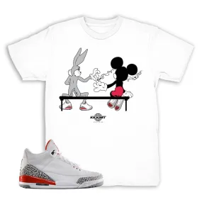 Jordan 3 Katrina Bugs and Mickey Shirt