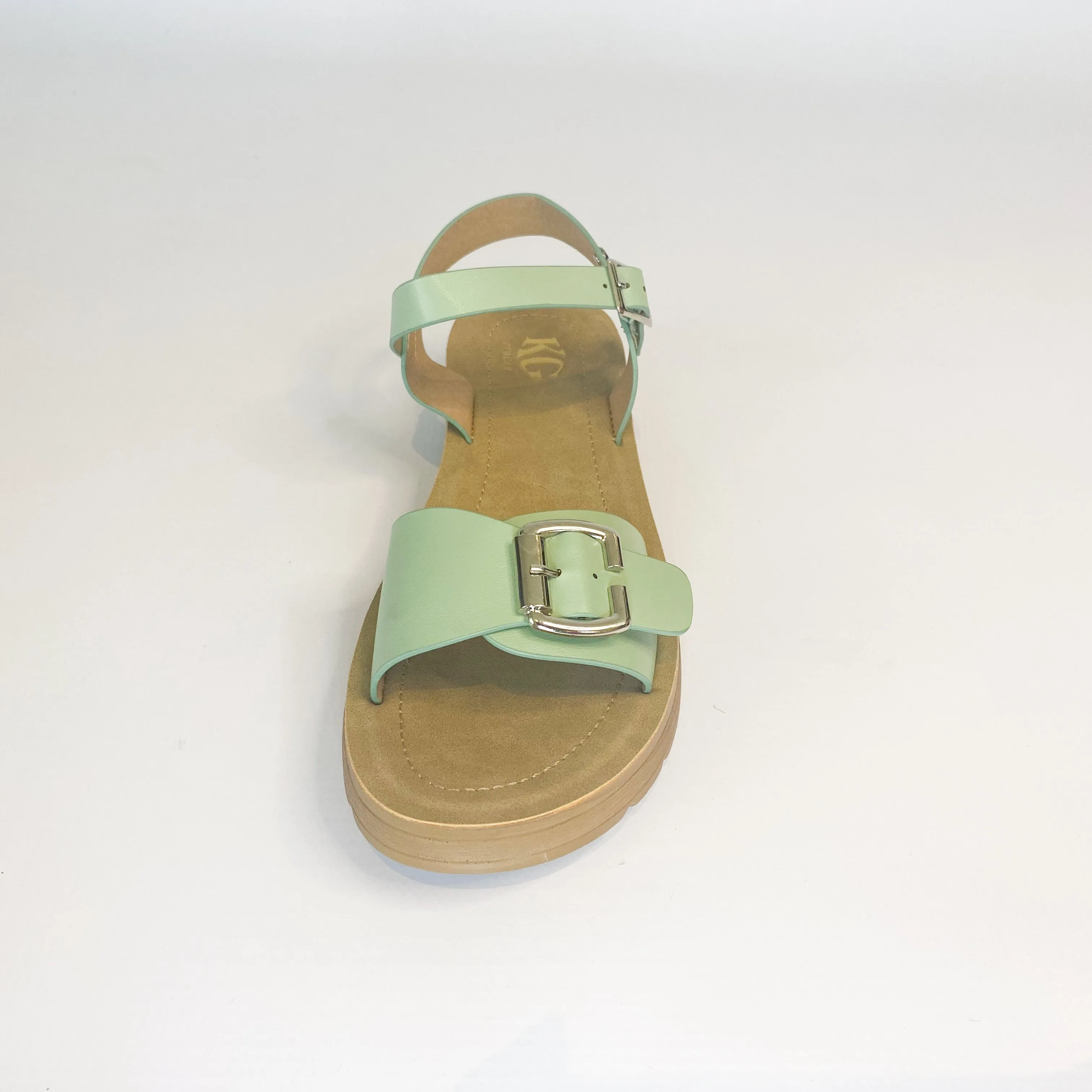 KG sage buckle strap sandal