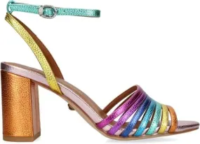 Kurt Geiger London Pierra metallic-effect sandals Orange