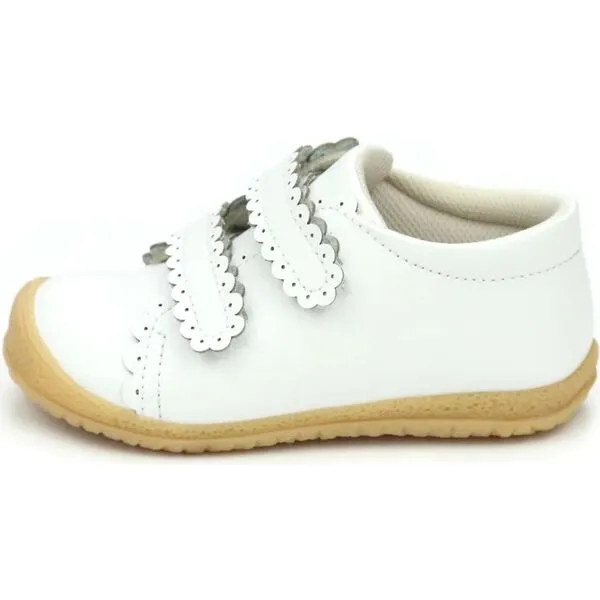 L'Amour Marisa Scalloped Sneaker, White