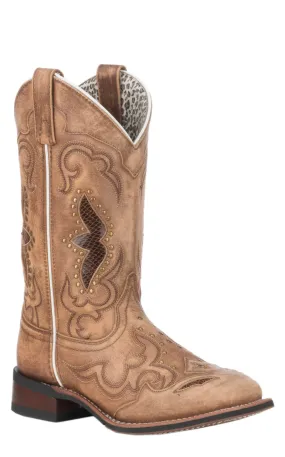 Laredo Women's Spellbound Tan Broad Square Toe Cowboy Boots