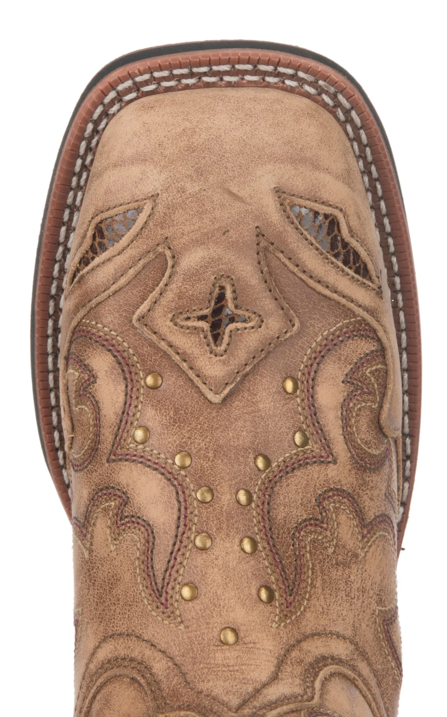 Laredo Women's Spellbound Tan Broad Square Toe Cowboy Boots