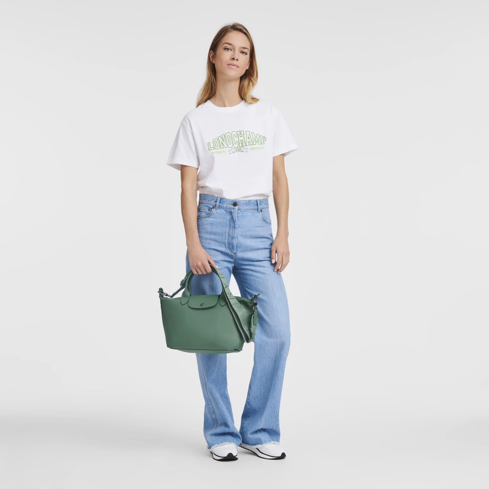 Le Pliage Xtra S Handbag Sage - Leather