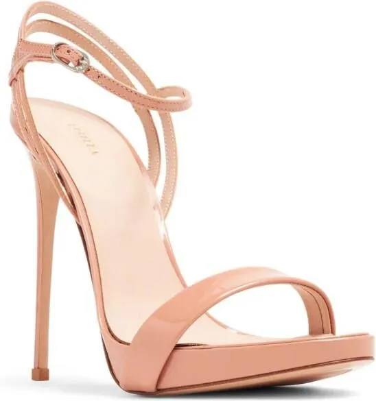 Le Silla Gwen 120mm patent-finish sandals Neutrals