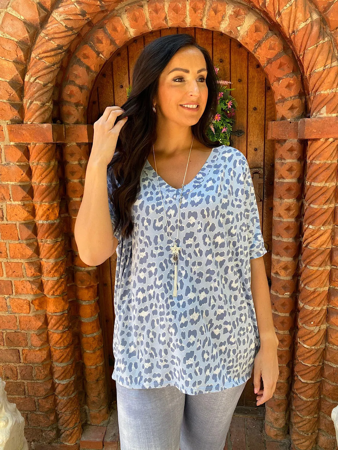 Leopard Print V Neck Top Trixie