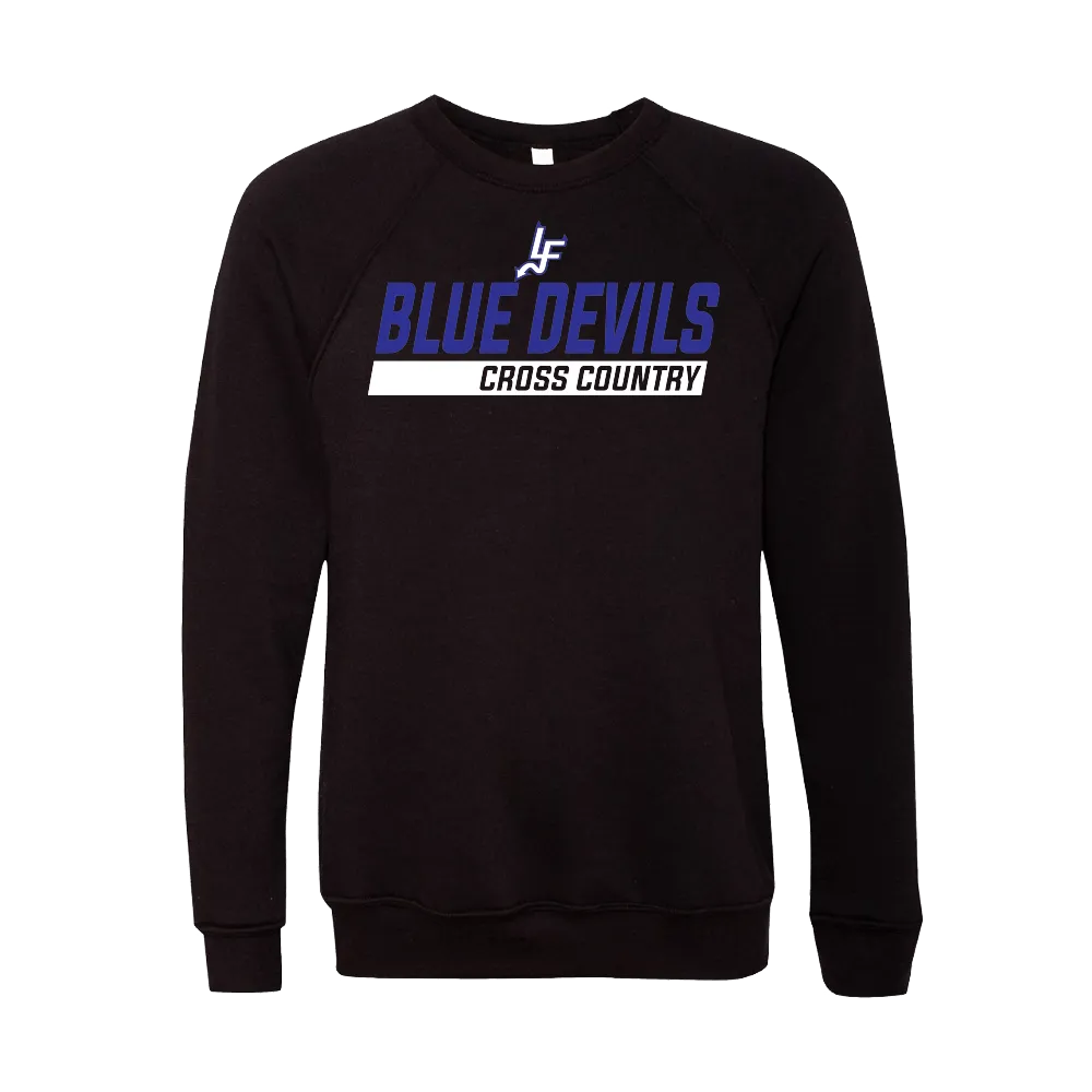 LFXC - BELLA+CANVAS Unisex Sponge Fleece Raglan Sweatshirt - Blue Devils Cross