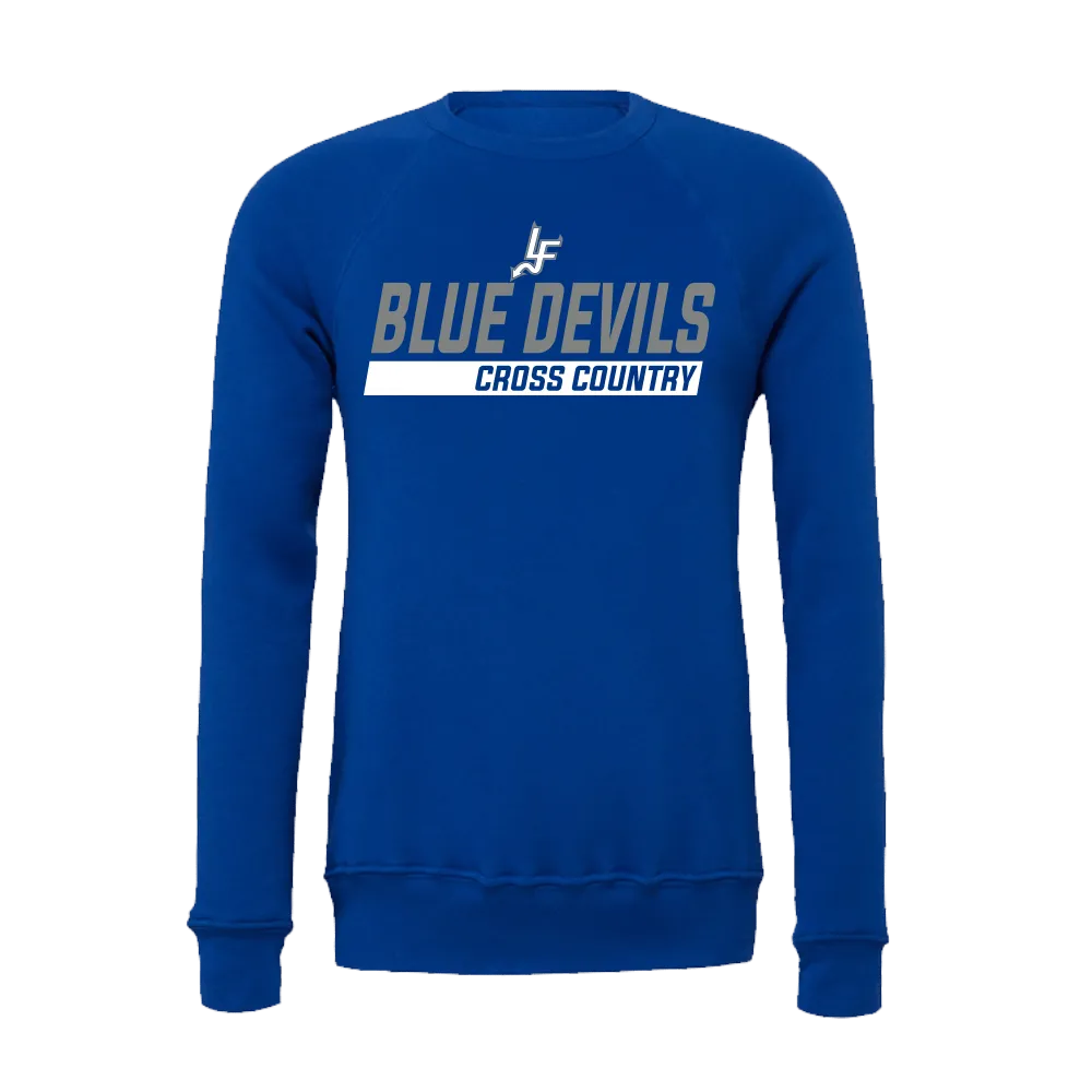 LFXC - BELLA+CANVAS Unisex Sponge Fleece Raglan Sweatshirt - Blue Devils Cross