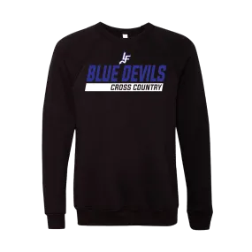 LFXC - BELLA+CANVAS Unisex Sponge Fleece Raglan Sweatshirt - Blue Devils Cross