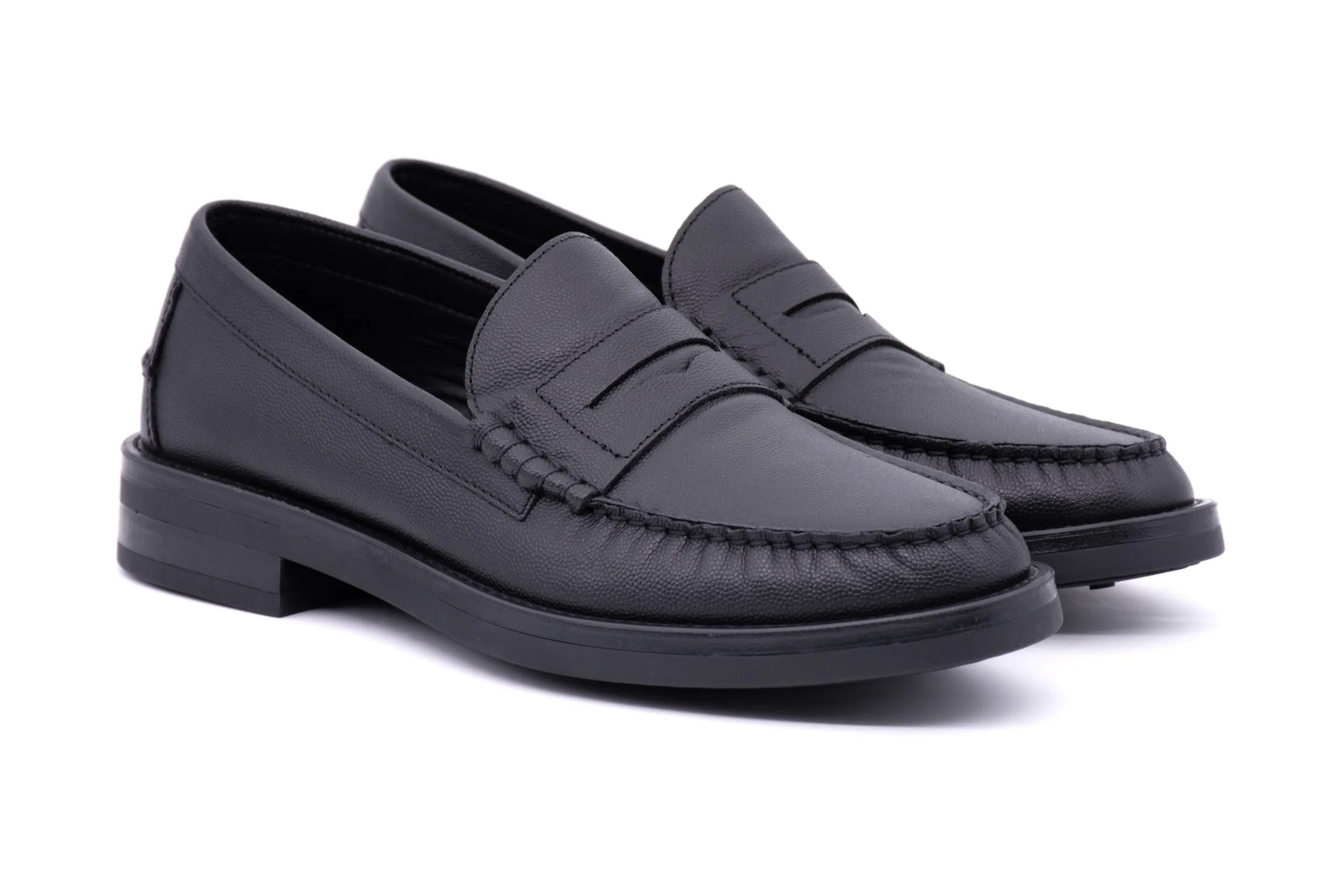 Loafer with Tumbled Leather Loop