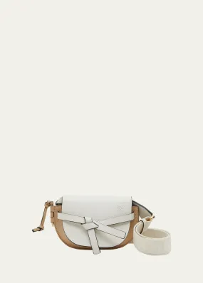 Loewe Gate Dual Mini Crossbody Bag in Bicolor Leather with Jacquard Strap