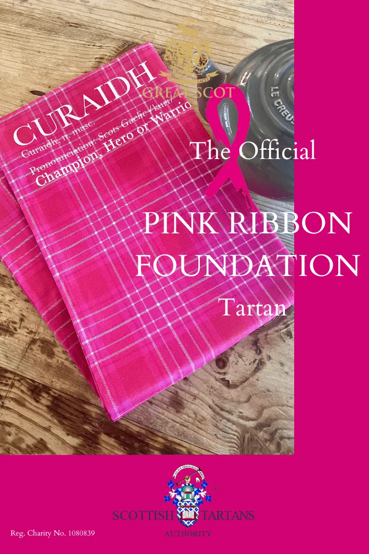 Luxury Tea Towel | Organic Cotton (Curaidh - The Official Pink Ribbon Tartan)