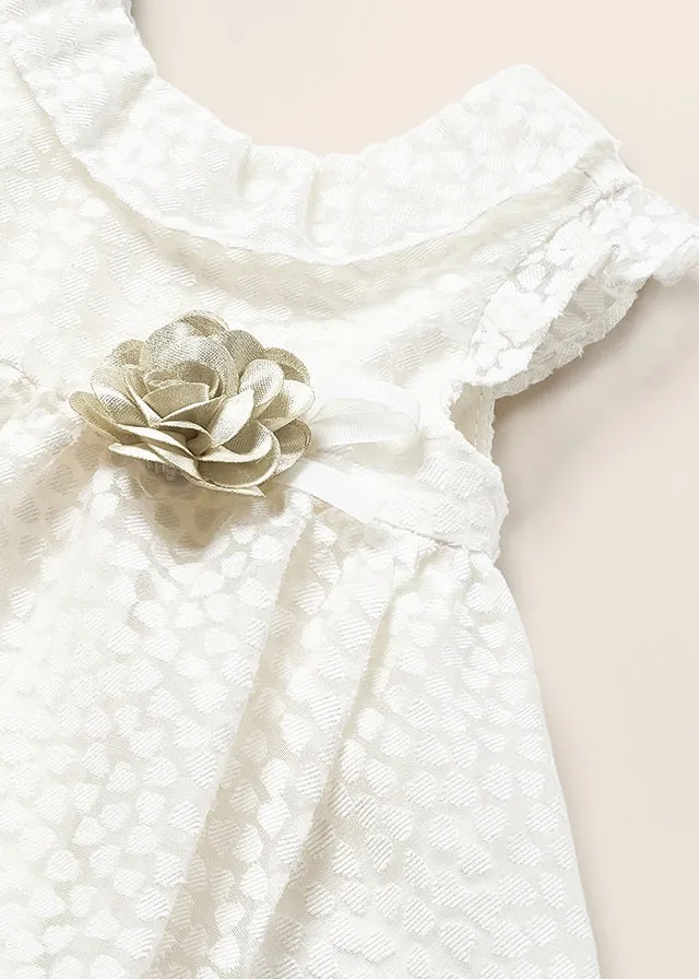 Mayoral Devore dress for newborn girl - Natural