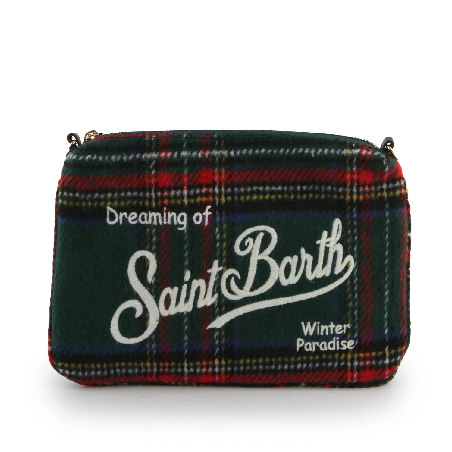 Mc2 Saint Barth Green And Multicolor Parisienne New Tartan Handbag