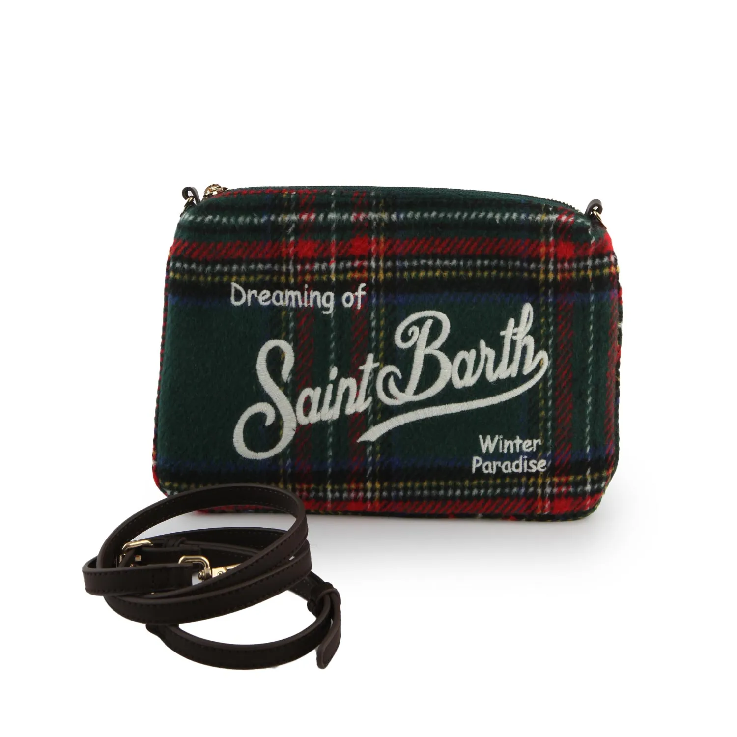 Mc2 Saint Barth Green And Multicolor Parisienne New Tartan Handbag