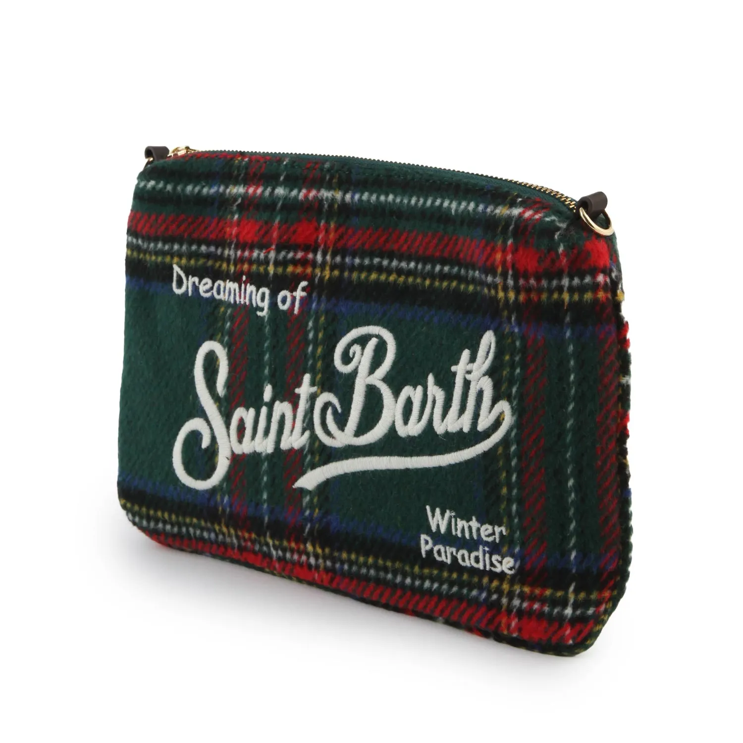 Mc2 Saint Barth Green And Multicolor Parisienne New Tartan Handbag