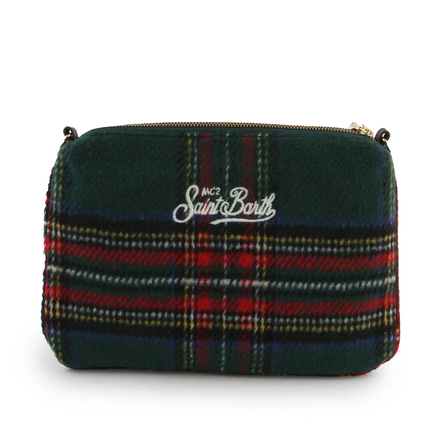 Mc2 Saint Barth Green And Multicolor Parisienne New Tartan Handbag