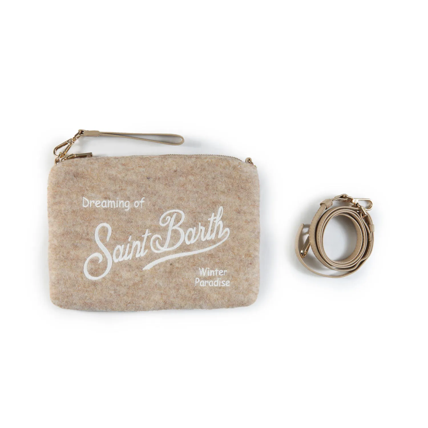 Mc2 Saint Barth Sand Parisienne Handbag With White Logo