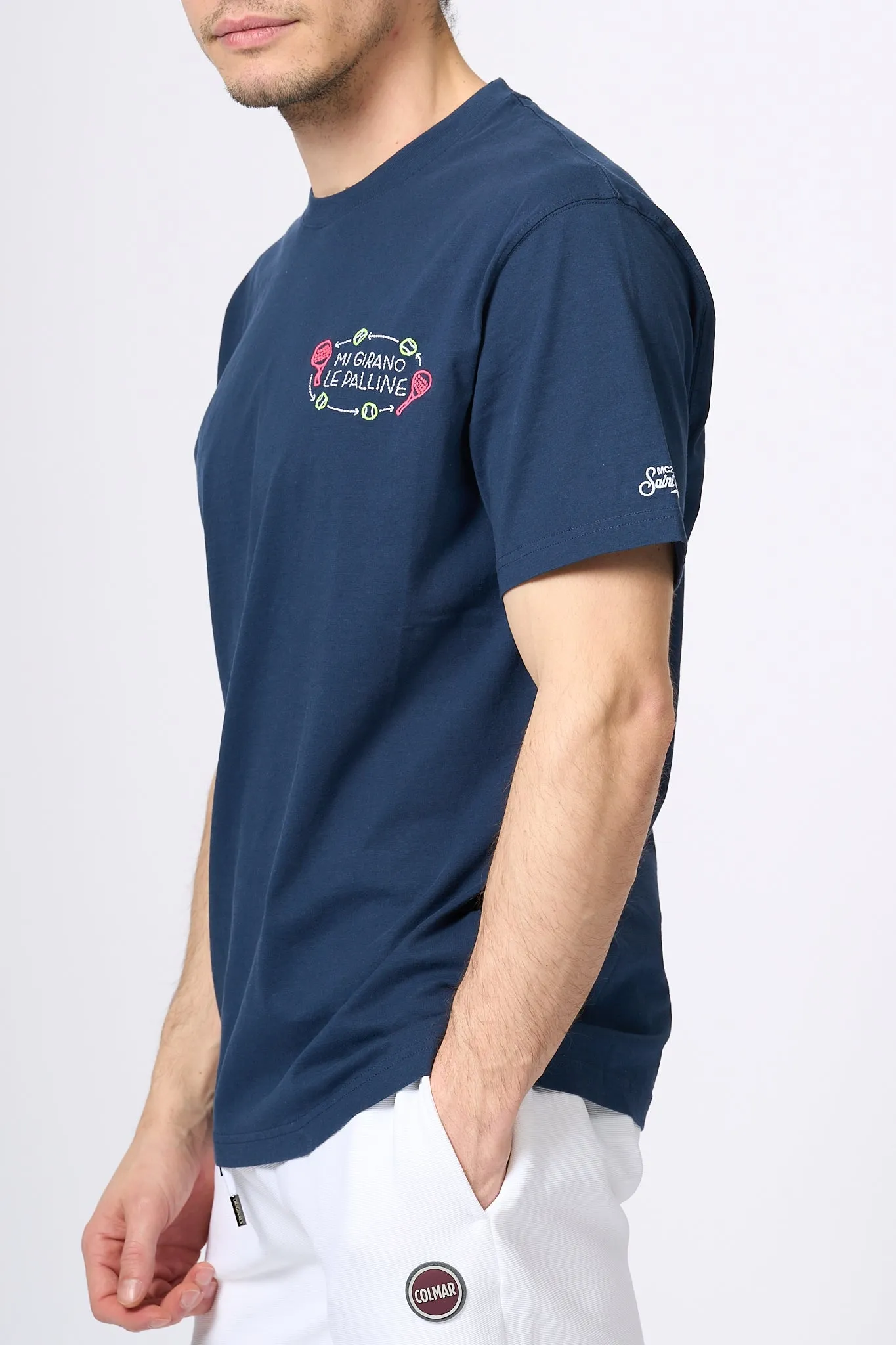 Mc2 Saint Barth T-shirt Palline Blu Uomo