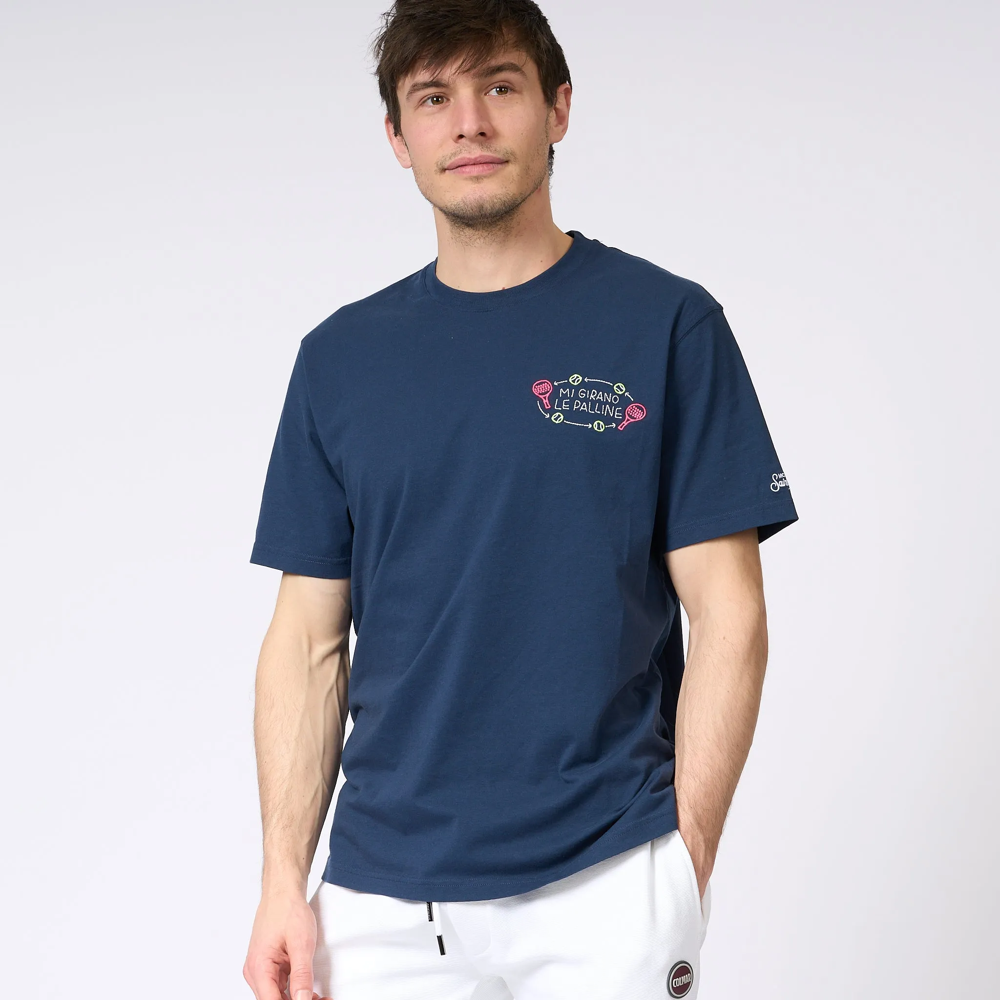 Mc2 Saint Barth T-shirt Palline Blu Uomo