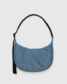 Medium Crescent Bag in Digital Denim