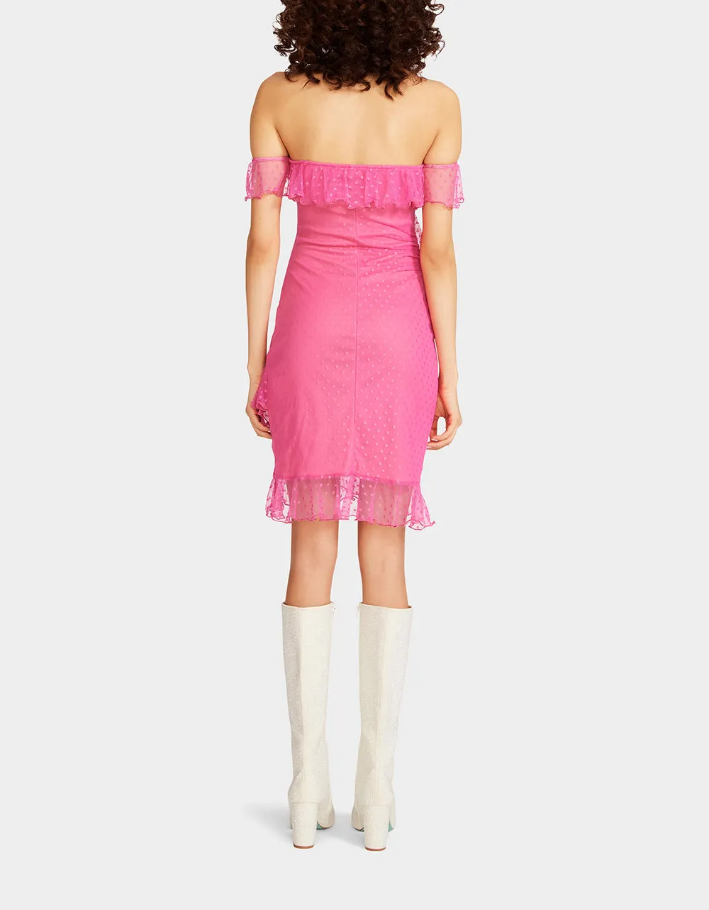 MESHING AROUND STRAPLESS MINI DRESS PINK | RE:LUV