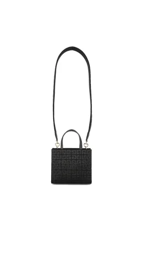 Mini G-Tote In 4G Embroidered Canvas - Black