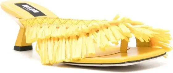 MSGM 50mm fringe-detail sandals Yellow