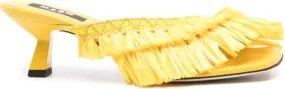 MSGM 50mm fringe-detail sandals Yellow