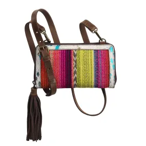 Nocona Women's Crossbody Wallet with Calf Hair Border - Multicolor