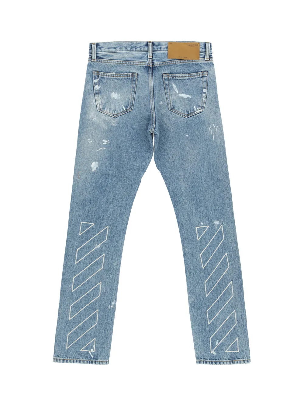 Off-White Logo Patch Straight Leg Jeans