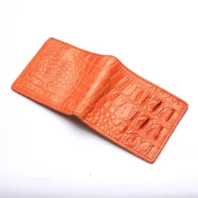 Orange Crocodile Backbone Skin Wallet