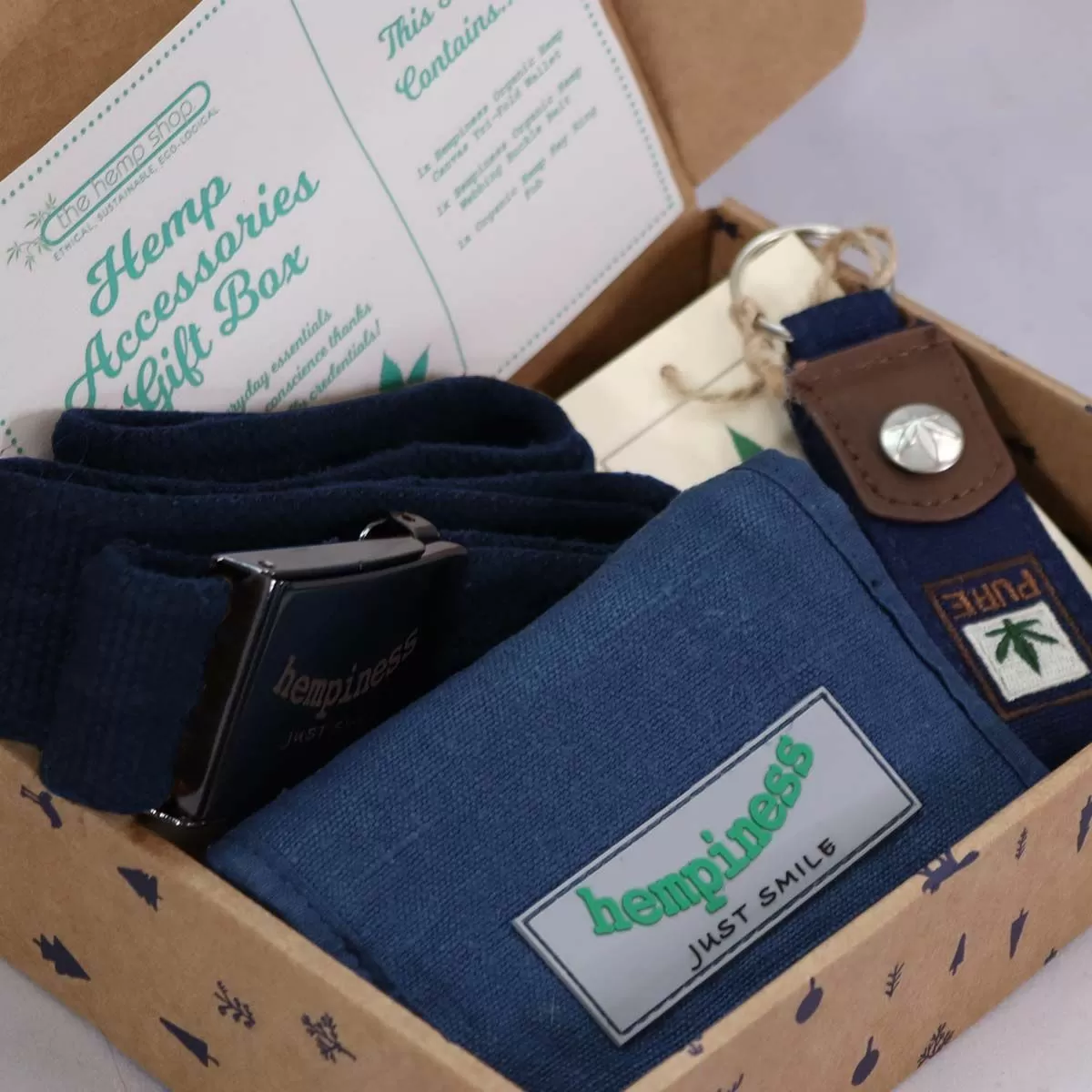 Organic Hemp Wallet, Belt and Keyring Gift Set