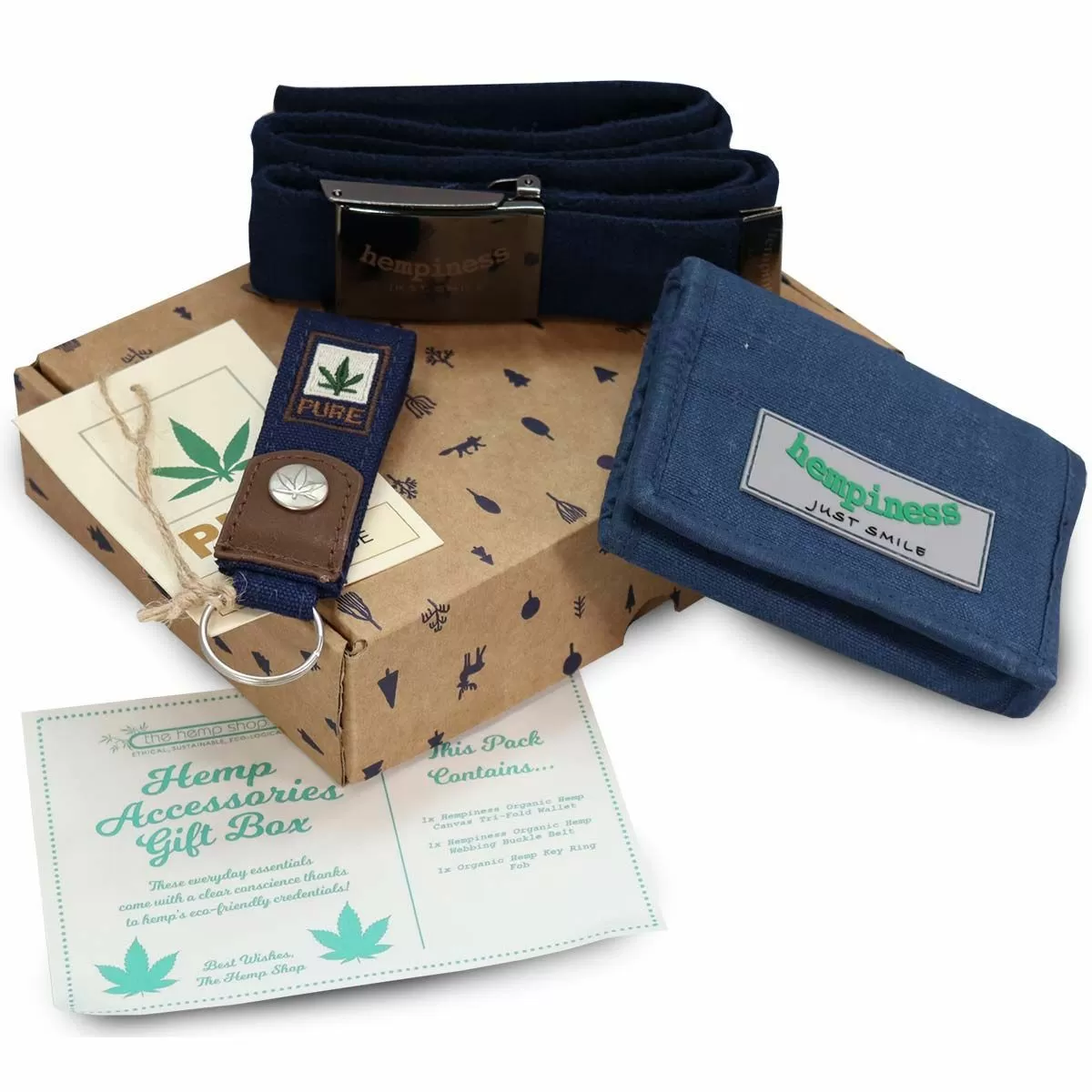 Organic Hemp Wallet, Belt and Keyring Gift Set