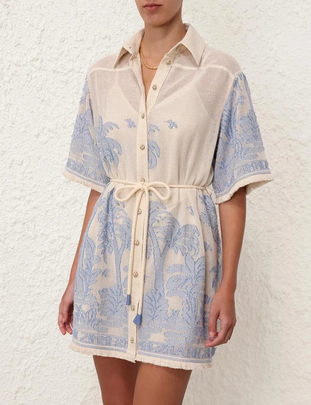 Ottie Palm Shirt Dress