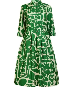 Palava Women's Green / White Cynthia - Green Cave Dress