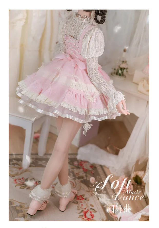 Pre-order Soft dolly dress soft music dance Lolita fashion jumperskirt jsk