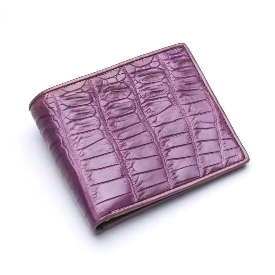 Purple Crocodile Skin Mens Wallet