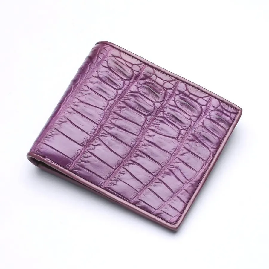 Purple Crocodile Skin Mens Wallet