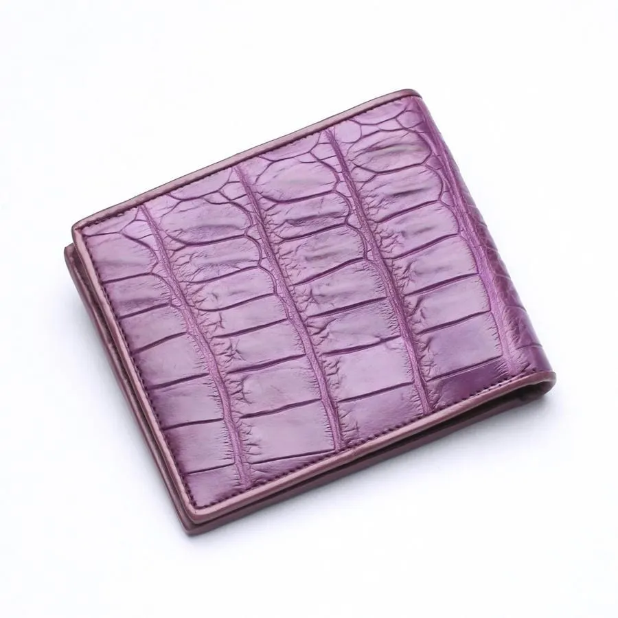 Purple Crocodile Skin Mens Wallet