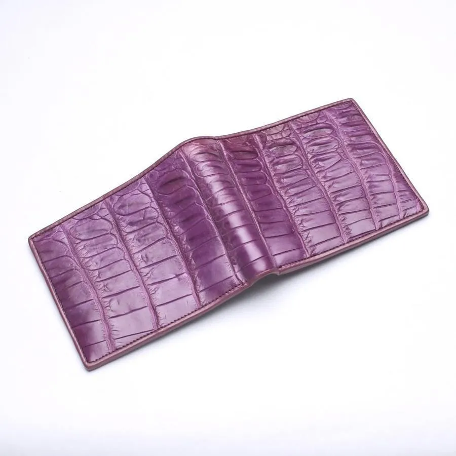 Purple Crocodile Skin Mens Wallet