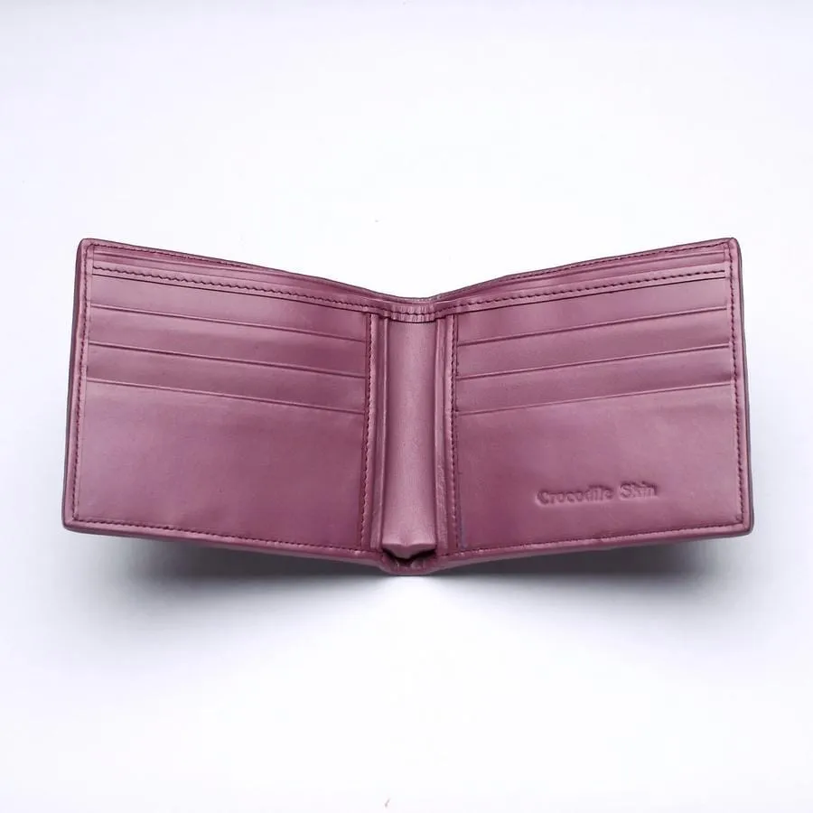 Purple Crocodile Skin Mens Wallet